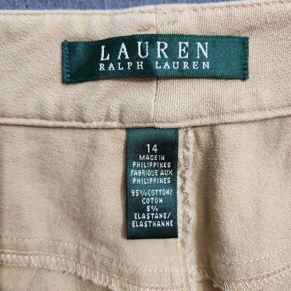 Lauren Ralph Lauren Women 14 Tan Mid Rise Straight Leg Khaki Pants - Picture 6 of 11